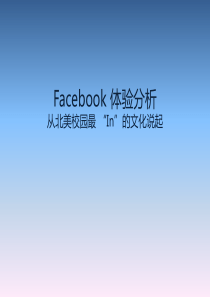 经典实用课件：Facebook的体验分析报告