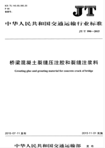 JTT9902015桥梁混凝土裂缝压注胶和裂缝注浆料