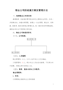 物业公司的组建方案及管理办9.6