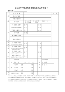 出口茶叶种植基地检验检疫备案工作流程卡