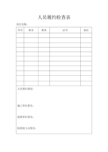 人员履约检查表