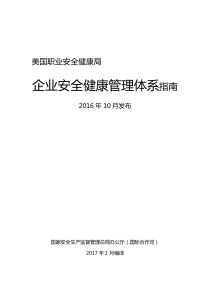 美国企业安全健康管理体系指南