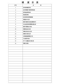 调度标准化资料目录