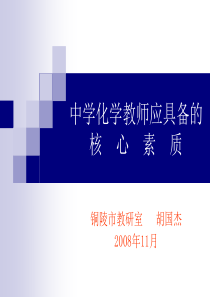 中学化学教师应具备的核心素质