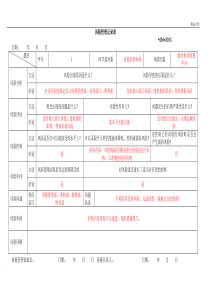 风险管理记录表填写内容