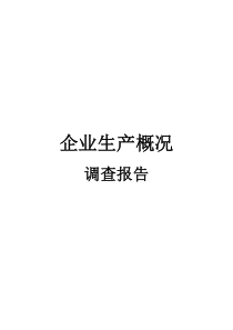 企业生产概况调查报告