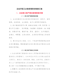 企业开复工必备疫情防控制度汇编