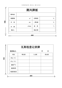 煤矿通风各种牌板大全