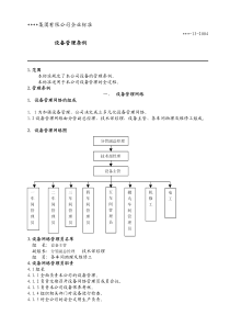 设备管理制度汇编