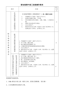 配电线路(中级工)技能要求