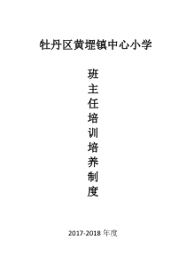 小学班主任培训、培养制度