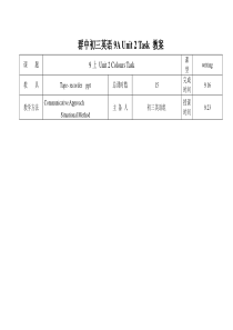 牛津译林版九年级上册(新)英语教案：Unit-2-Colours-Task-教案