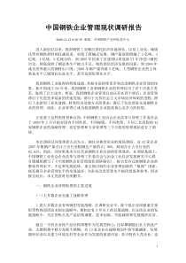 中国钢铁企业管理现状调研报告