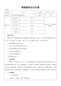 钢筋验收会议纪要模板