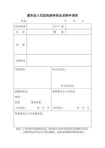 新药申请表---空表