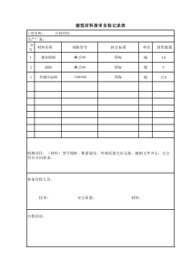 材料自检记录表