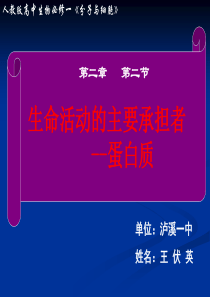 生命活动的主要承担者蛋白质_说课课件