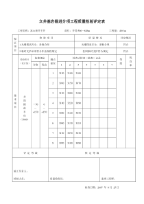 07年8月份掘进分项586626m掘进分项工程质量检验评定表