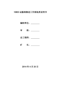 10803运输巷掘进工作面地质说明书