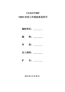 10803采面地质说明书