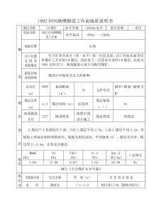 1802回风掘进工作面地质说明书