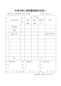 2006井身分部工程质量检验评定表1