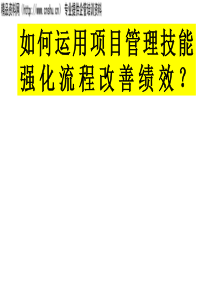 如何运用项目管理技能强化流程改善绩效ppt1371