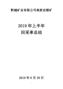 2019年上半年回采率总结