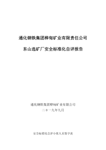 2019年度选矿厂安全生产标准化自评报告