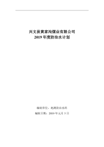 2019年度防治水计划