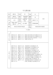 个人简历表