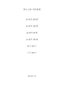 南翼煤仓上下锁口架杆数量