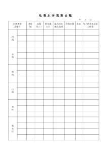 地表水体观测台账