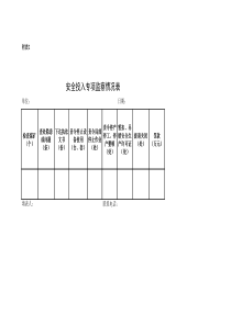 安全投入专项监察情况表