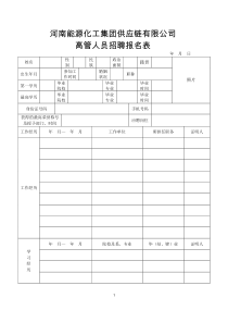 河南能源化工集团招聘报名表