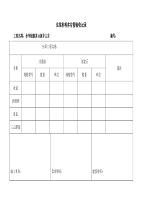 注浆材料库存量验收记录