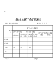 煤矿安装完善井下三条线情况统计表0