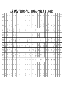 王家寨煤矿矿级领导下井及带班况汇总6月份