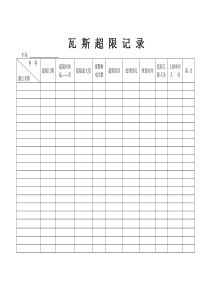 瓦斯超限记录