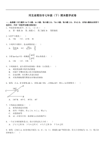 2019年【解析版】年河北省廊坊市七年级下期末数学试卷