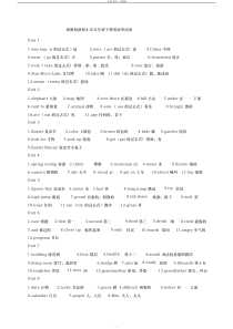 闽教版新版小学五年级下册英语单词表