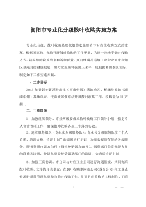 衡阳市专业化分级、散叶收购实施方案