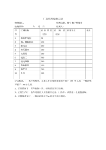 照度检测记录