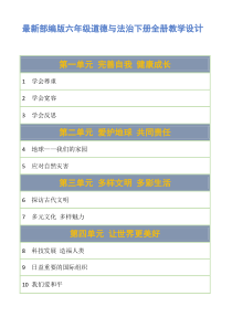 部编版道德与法治六年级下册全册知识点归纳整理学生版