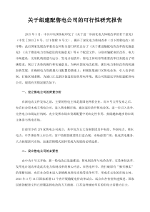 关于设立售电公司的可行性研究报告新