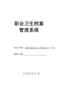 山东省职业卫生档案管理系统表格