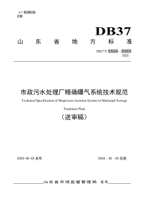 山东省市政污水处理厂精确曝气系统技术规范