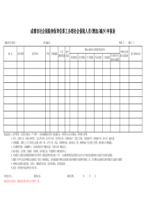 成都市社会保险参保单位职工办理社会保险中断、增减登记申报表