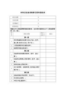 3材料及设备采购移交资料签收表