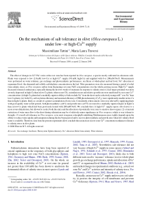 88OnthemechanismofsalttoleranceinoliveOleaeuropaea